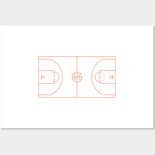 BASKETBALL COURT (LINE) Posters and Art